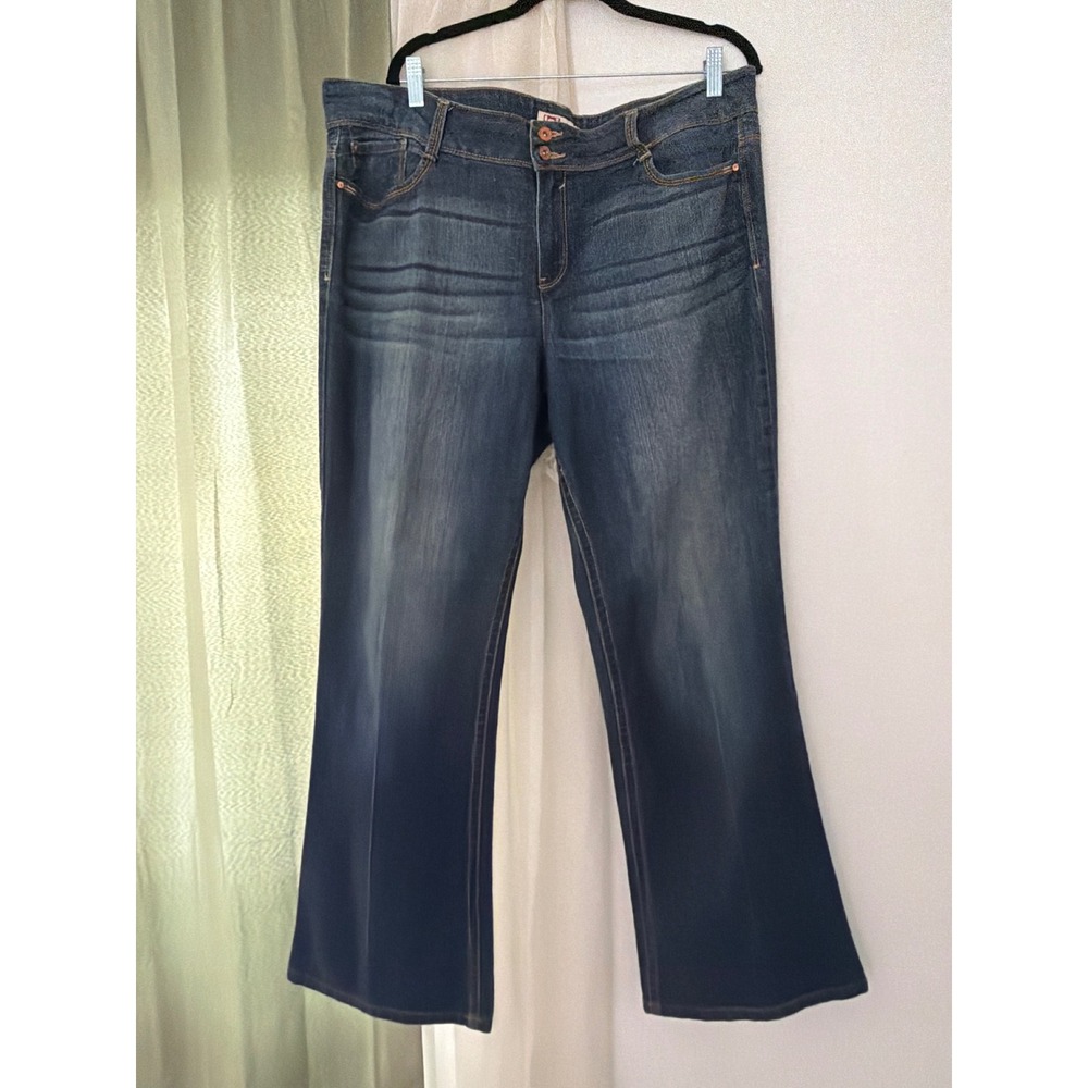 Vintage l.e.i. Sophia Hipster Flare Jeans Womens 21 Regular‎ Blue Embroidered